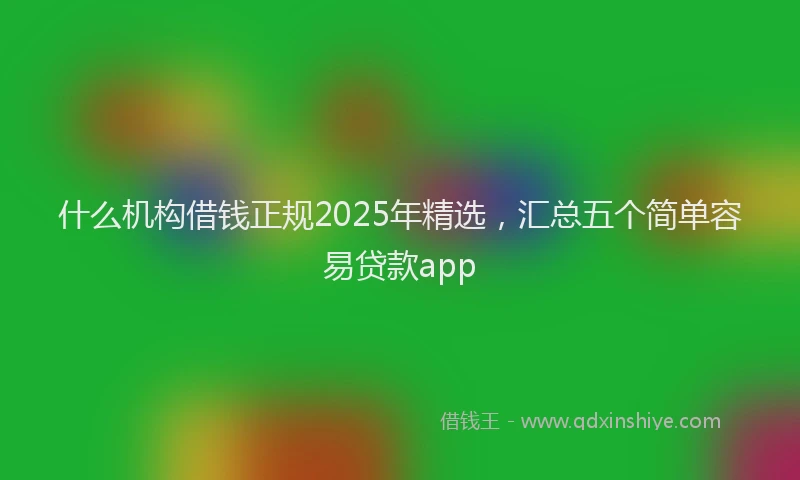 什么机构借钱正规2025年精选，汇总五个简单容易贷款app