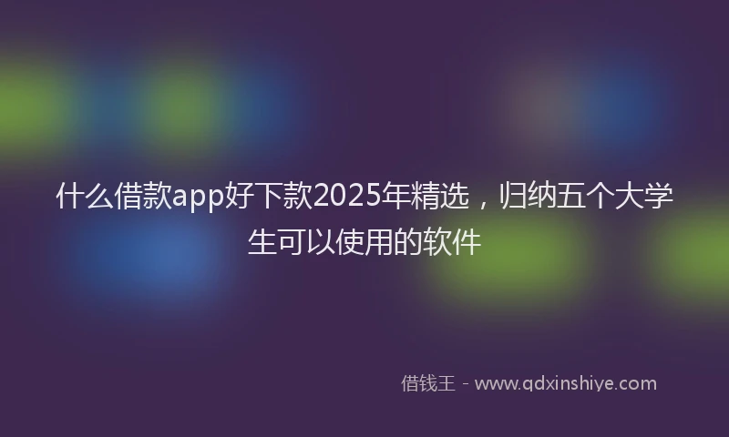 什么借款app好下款2025年精选，归纳五个大学生可以使用的软件