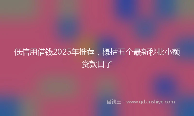 低信用借钱2025年推荐，概括五个最新秒批小额贷款口子