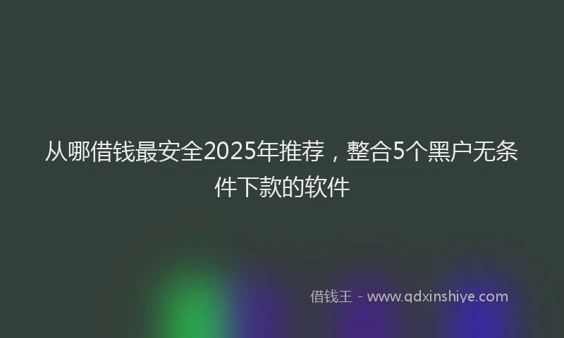 从哪借钱最安全2025年推荐，整合5个黑户无条件下款的软件