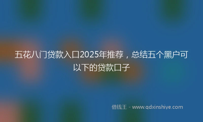 五花八门贷款入口2025年推荐，总结五个黑户可以下的贷款口子