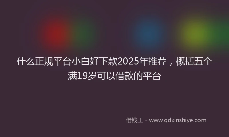 什么正规平台小白好下款2025年推荐,概括五个满19岁可以借款的平台