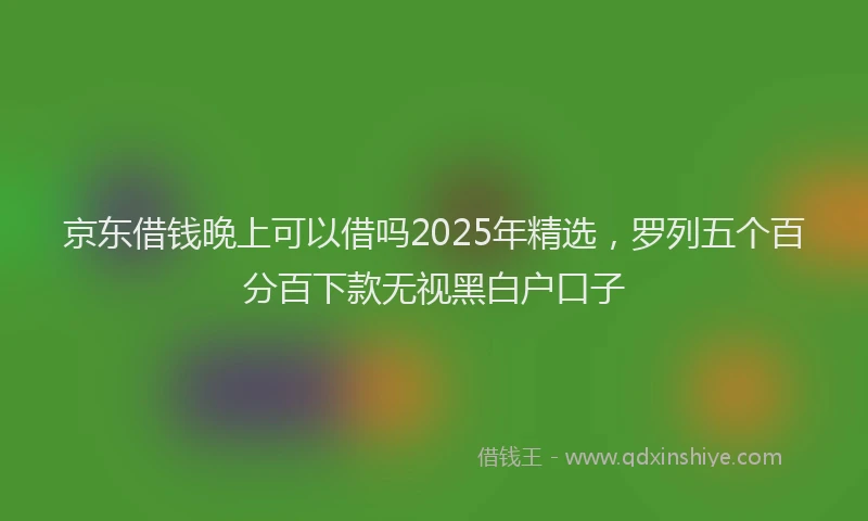 京东借钱晚上可以借吗2025年精选，罗列五个百分百下款无视黑白户口子