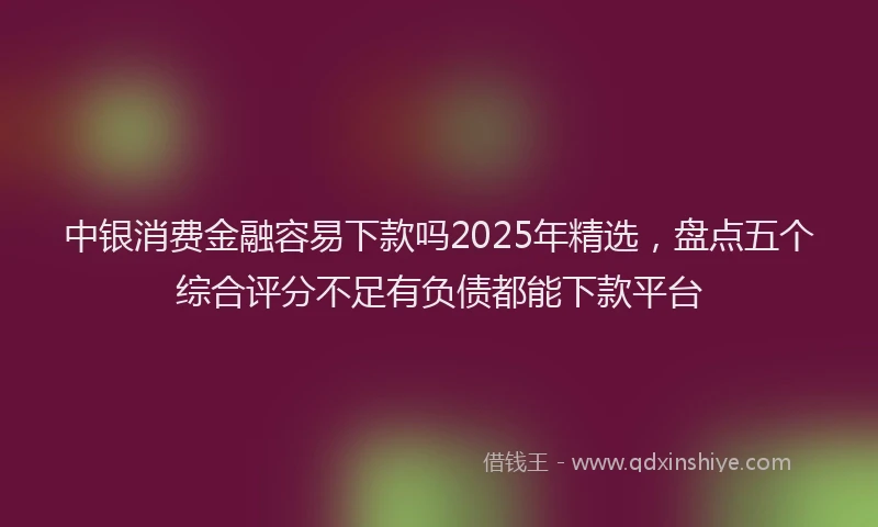 中银消费金融容易下款吗2025年精选，盘点五个综合评分不足有负债都能下款平台