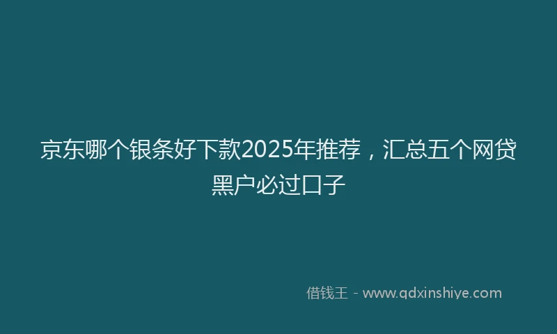 京东哪个银条好下款2025年推荐，汇总五个网贷黑户必过口子