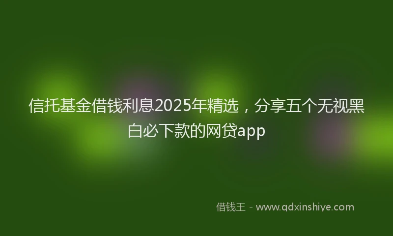 信托基金借钱利息2025年精选，分享五个无视黑白必下款的网贷app