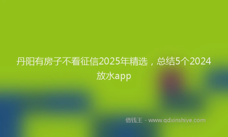 丹阳有房子不看征信2025年精选，总结5个2024放水app