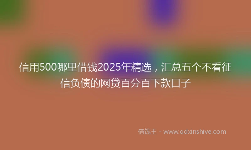 信用500哪里借钱2025年精选,汇总五个不看征信负债的网贷百分百下款口子