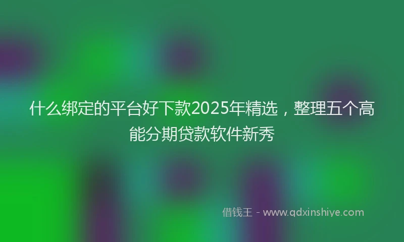 什么绑定的平台好下款2025年精选,整理五个高能分期贷款软件新秀