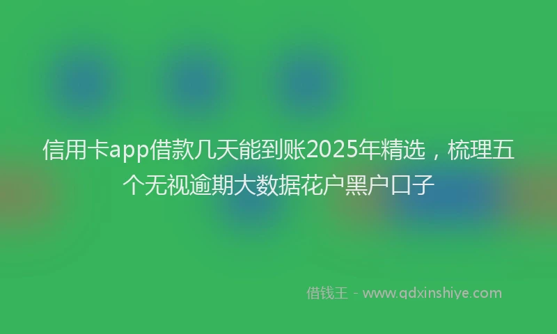 信用卡app借款几天能到账2025年精选，梳理五个无视逾期大数据花户黑户口子