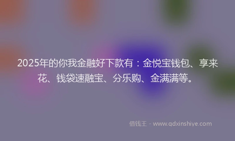 2025年的你我金融好下款有：金悦宝钱包、享来花、钱袋速融宝、分乐购、金满满等。