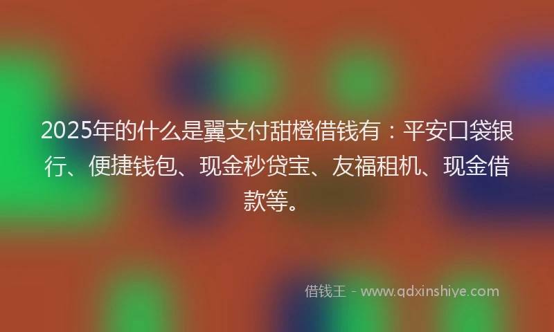 2025年的什么是翼支付甜橙借钱有：平安口袋银行、便捷钱包、现金秒贷宝、友福租机、现金借款等。