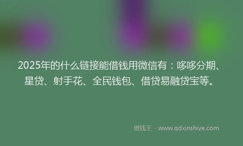 2025年的什么链接能借钱用微信有：哆哆分期、星贷、射手花、全民钱包、借贷易融贷宝等。