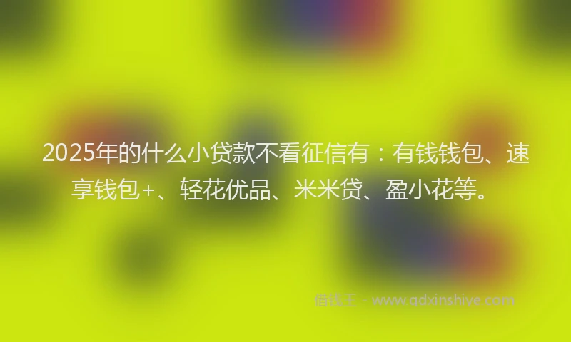 2025年的什么小贷款不看征信有：有钱钱包、速享钱包+、轻花优品、米米贷、盈小花等。
