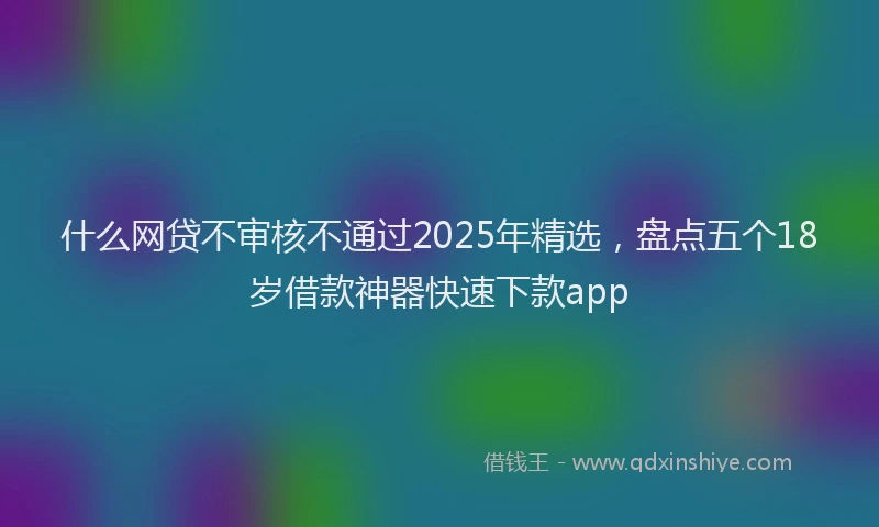 什么网贷不审核不通过2025年精选，盘点五个18岁借款神器快速下款app