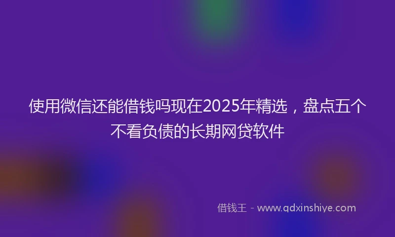 使用微信还能借钱吗现在2025年精选，盘点五个不看负债的长期网贷软件