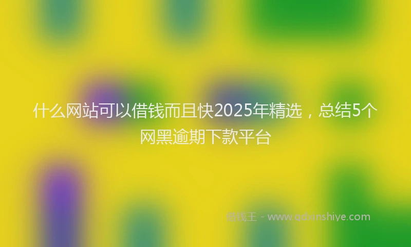 什么网站可以借钱而且快2025年精选，总结5个网黑逾期下款平台