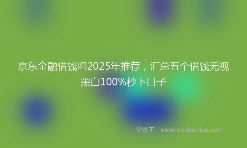 京东金融借钱吗2025年推荐,汇总五个借钱无视黑白100%秒下口子