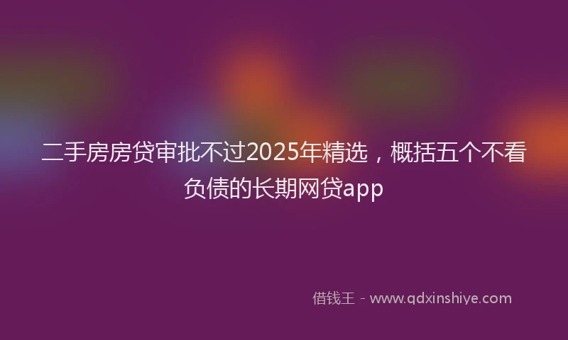 二手房房贷审批不过2025年精选，概括五个不看负债的长期网贷app