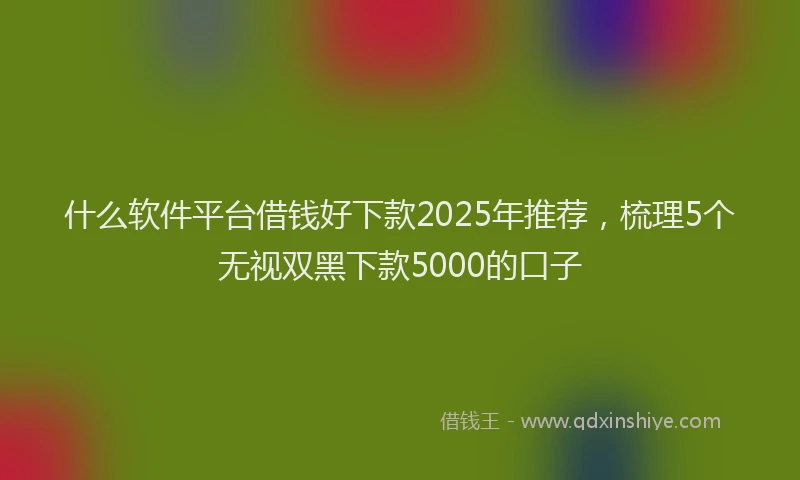 什么软件平台借钱好下款2025年推荐，梳理5个无视双黑下款5000的口子