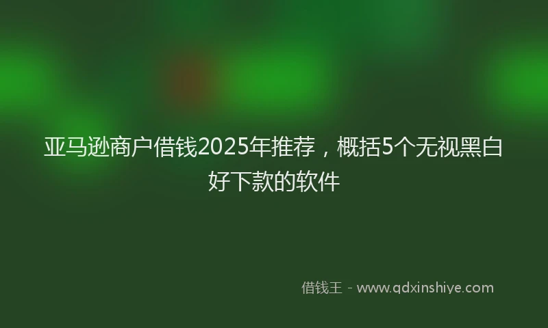 亚马逊商户借钱2025年推荐，概括5个无视黑白好下款的软件