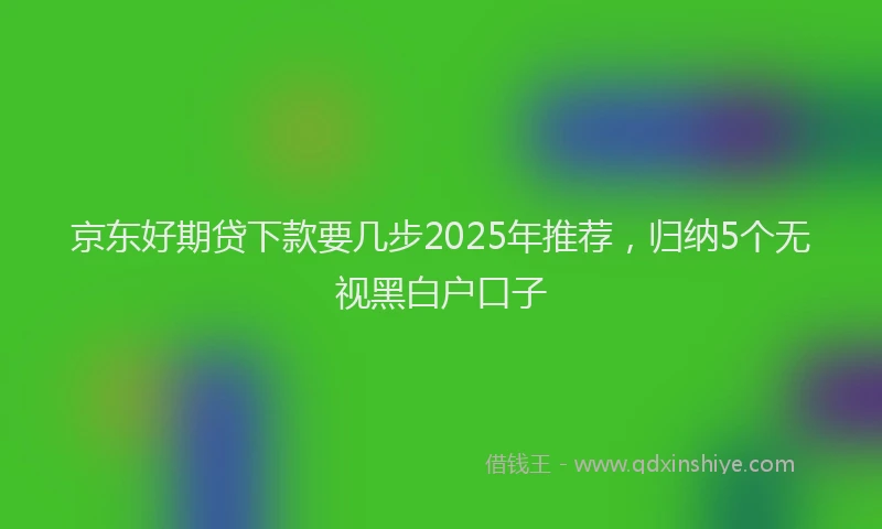 京东好期贷下款要几步2025年推荐，归纳5个无视黑白户口子
