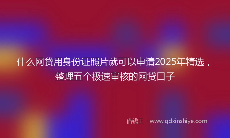 什么网贷用身份证照片就可以申请2025年精选，整理五个极速审核的网贷口子