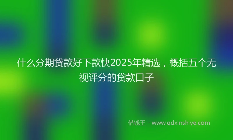 什么分期贷款好下款快2025年精选，概括五个无视评分的贷款口子
