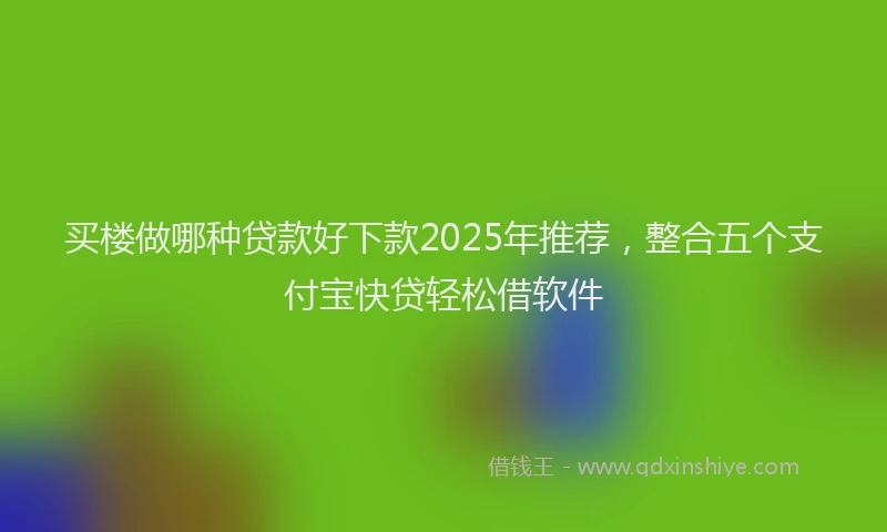 买楼做哪种贷款好下款2025年推荐，整合五个支付宝快贷轻松借软件