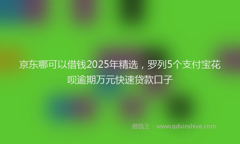 京东哪可以借钱2025年精选，罗列5个支付宝花呗逾期万元快速贷款口子