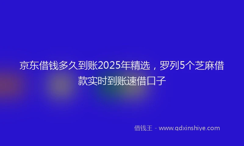 京东借钱多久到账2025年精选,罗列5个芝麻借款实时到账速借口子