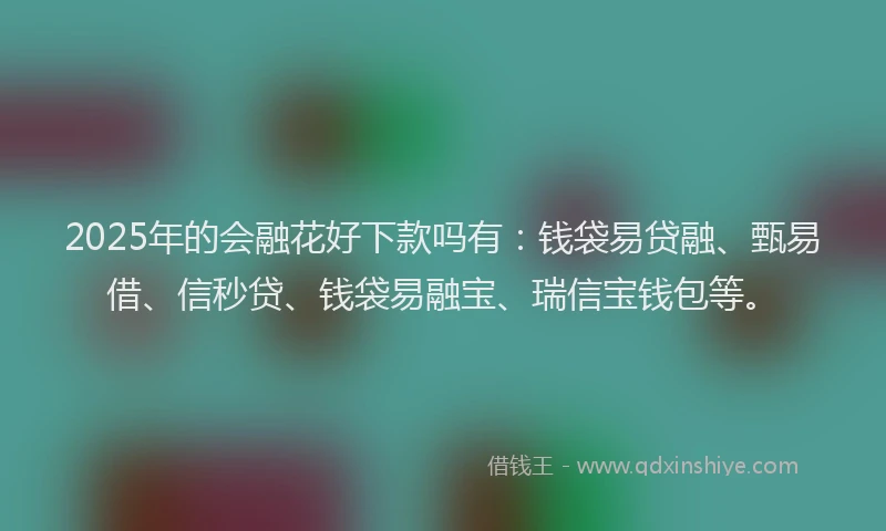 2025年的会融花好下款吗有：钱袋易贷融、甄易借、信秒贷、钱袋易融宝、瑞信宝钱包等。