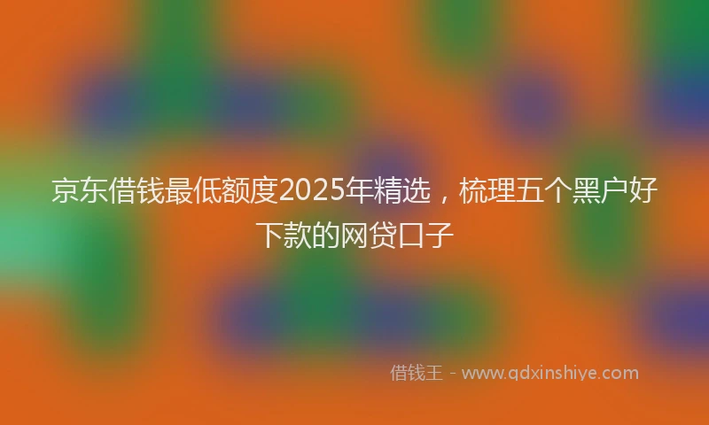 京东借钱最低额度2025年精选，梳理五个黑户好下款的网贷口子