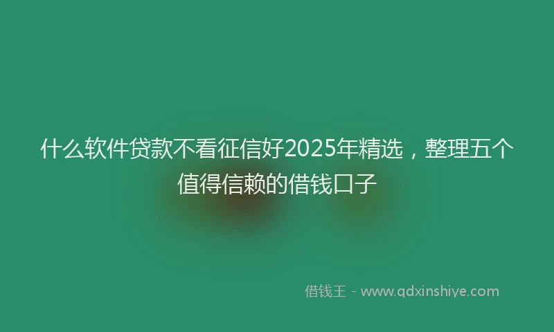 什么软件贷款不看征信好2025年精选，整理五个值得信赖的借钱口子