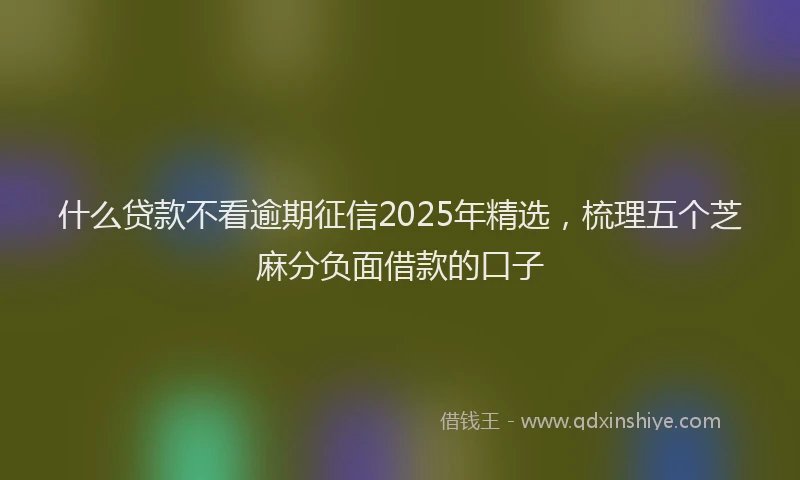 什么贷款不看逾期征信2025年精选，梳理五个芝麻分负面借款的口子