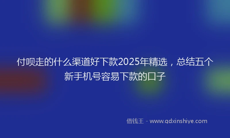 付呗走的什么渠道好下款2025年精选，总结五个新手机号容易下款的口子
