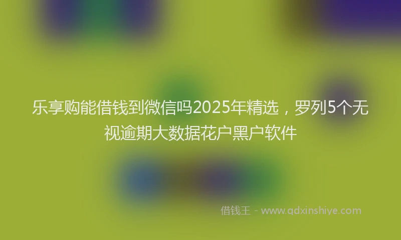 乐享购能借钱到微信吗2025年精选，罗列5个无视逾期大数据花户黑户软件