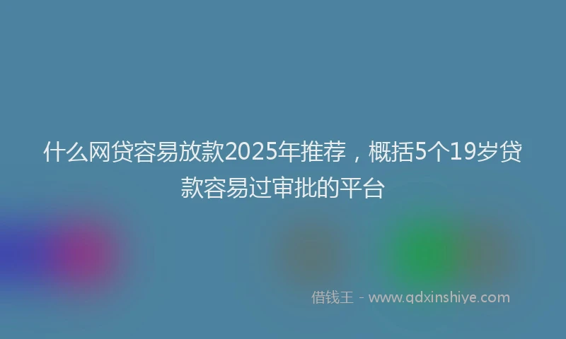 什么网贷容易放款2025年推荐，概括5个19岁贷款容易过审批的平台