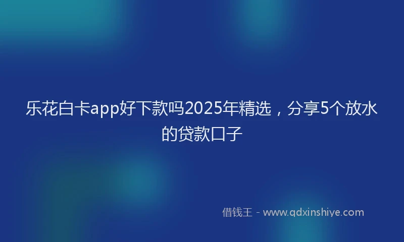 乐花白卡app好下款吗2025年精选，分享5个放水的贷款口子