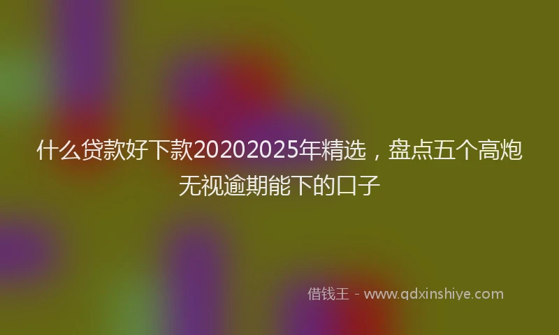 什么贷款好下款20202025年精选，盘点五个高炮无视逾期能下的口子