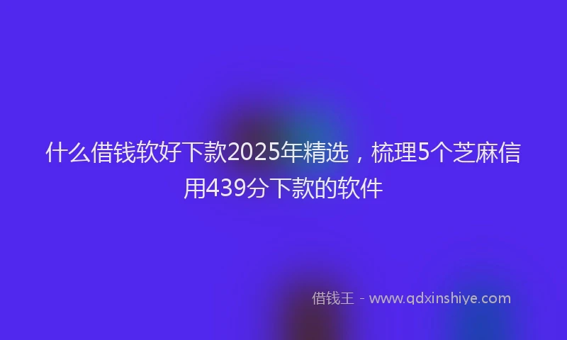 什么借钱软好下款2025年精选,梳理5个芝麻信用439分下款的软件