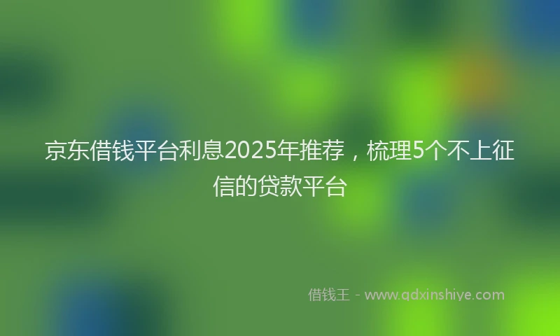 京东借钱平台利息2025年推荐，梳理5个不上征信的贷款平台
