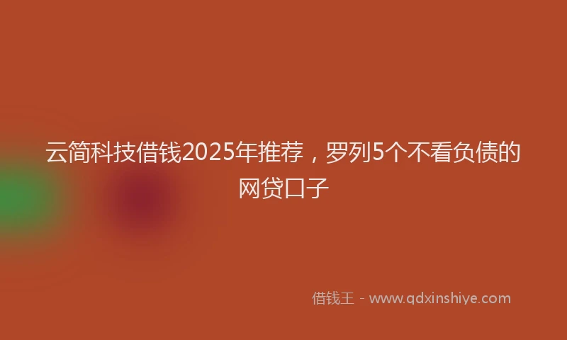 云简科技借钱2025年推荐，罗列5个不看负债的网贷口子