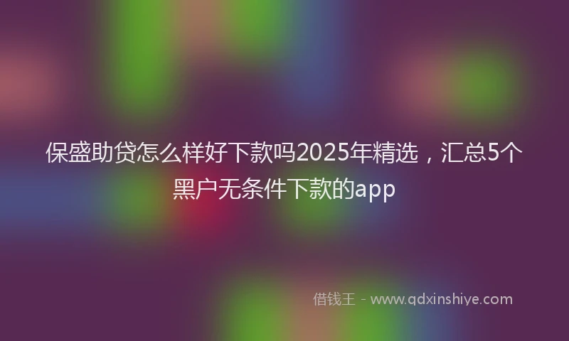 保盛助贷怎么样好下款吗2025年精选，汇总5个黑户无条件下款的app