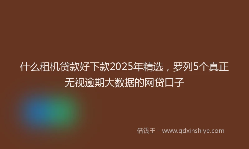 什么租机贷款好下款2025年精选，罗列5个真正无视逾期大数据的网贷口子