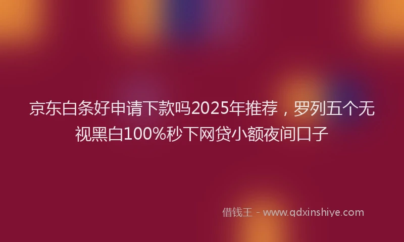 京东白条好申请下款吗2025年推荐，罗列五个无视黑白100%秒下网贷小额夜间口子