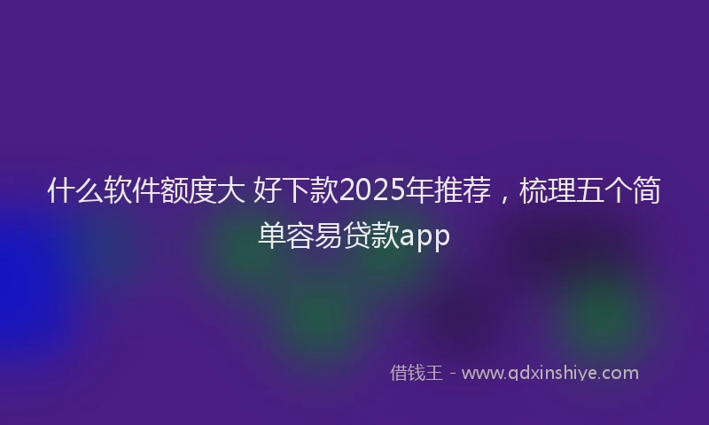 什么软件额度大 好下款2025年推荐，梳理五个简单容易贷款app