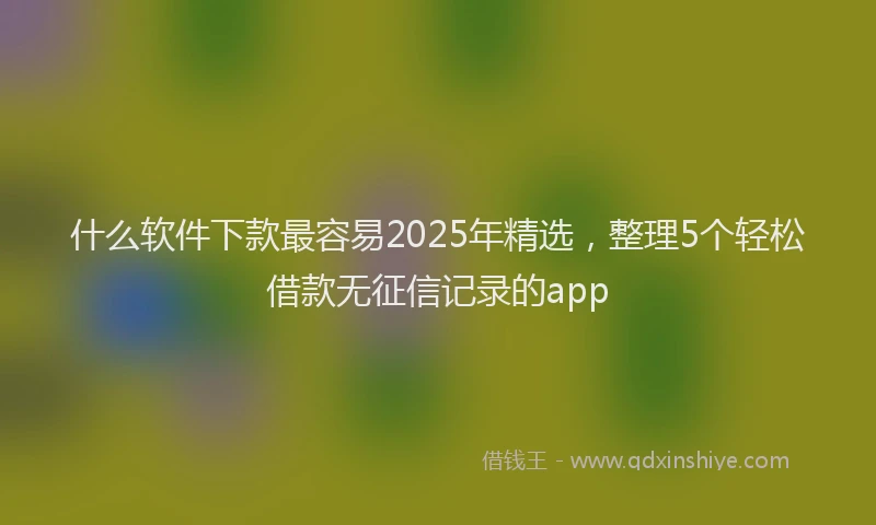 什么软件下款最容易2025年精选，整理5个轻松借款无征信记录的app