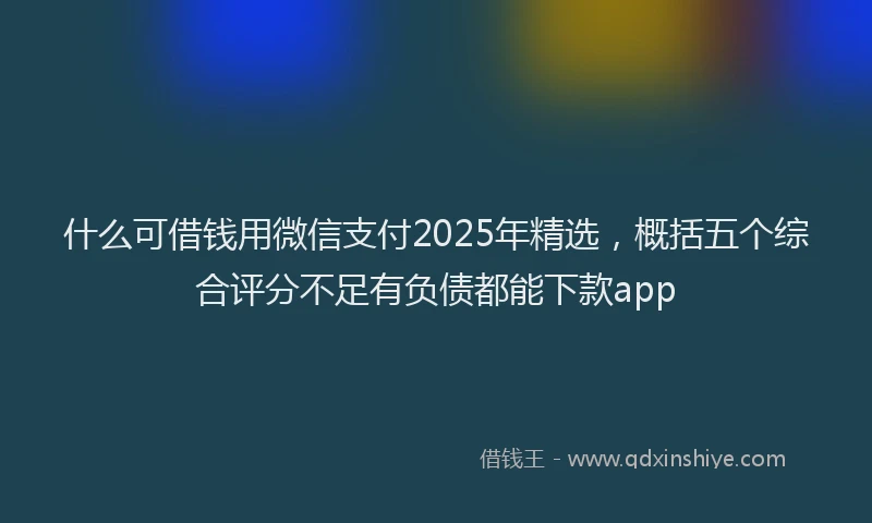 什么可借钱用微信支付2025年精选，概括五个综合评分不足有负债都能下款app