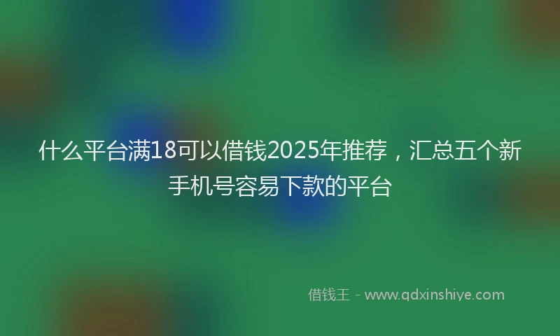 什么平台满18可以借钱2025年推荐，汇总五个新手机号容易下款的平台